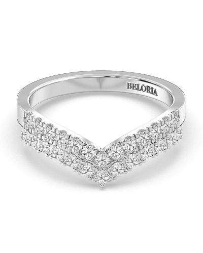 Double rangs alliance diamants or blanc