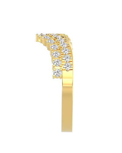 Double rangs alliance diamants or jaune