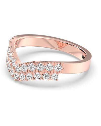 Double rangs alliance diamants or rose