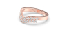 Double rangs alliance diamants or rose