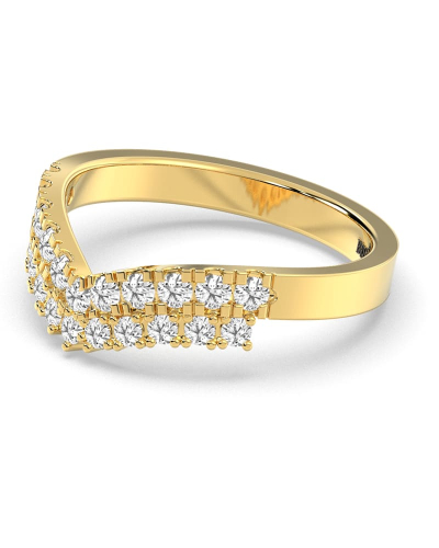 Double rangs alliance diamants or jaune