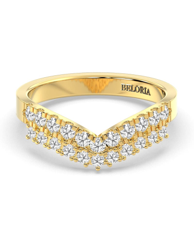 Double rangs alliance diamants or jaune