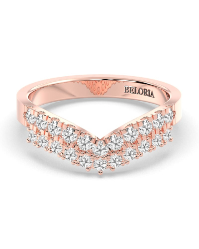 Double rangs alliance diamants or rose