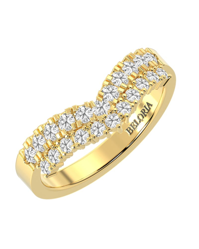 Double rangs alliance diamants or jaune