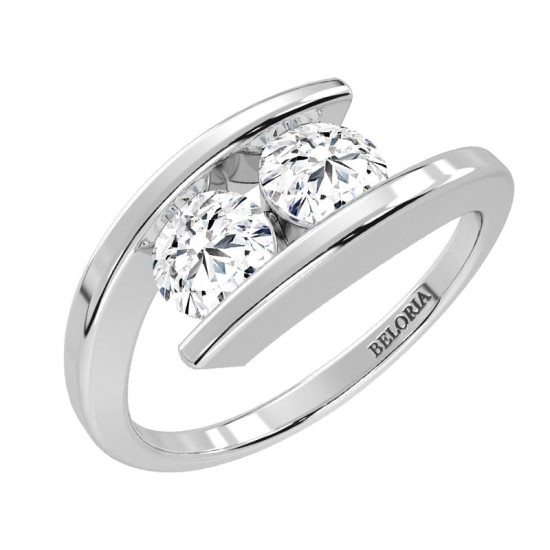 bague pour femme en or blanc 18k et diamants