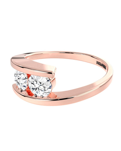 bague pour femme en or rose 18k et diamants
