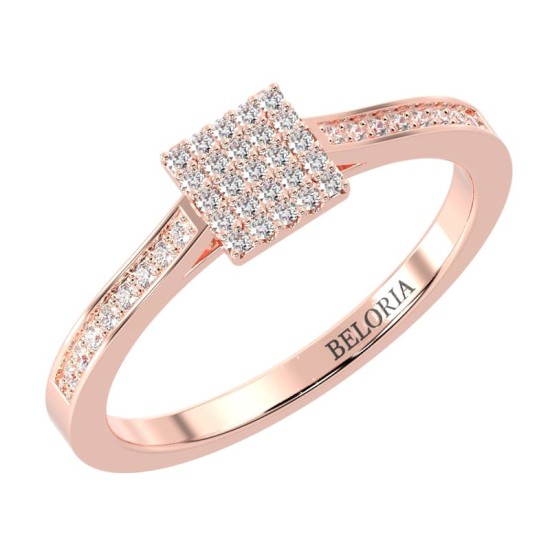 bague pour femme en or rose 18k et diamants
