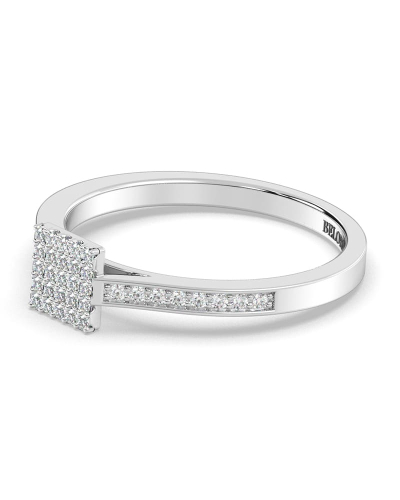 bague pour femme en or blanc 18k et diamants
