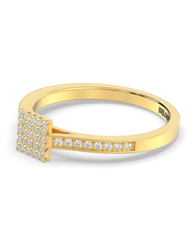 bague pour femme en or jaune 18k et diamants