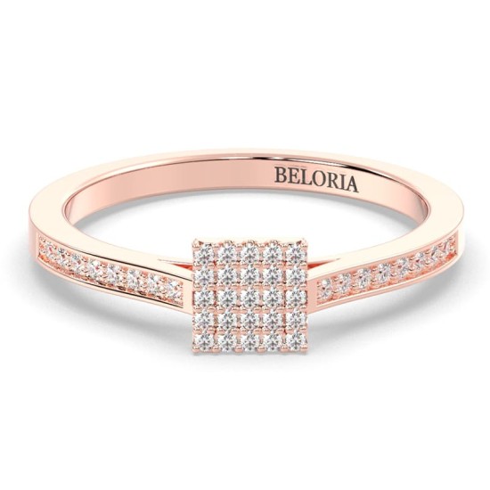 bague pour femme en or rose 18k et diamants