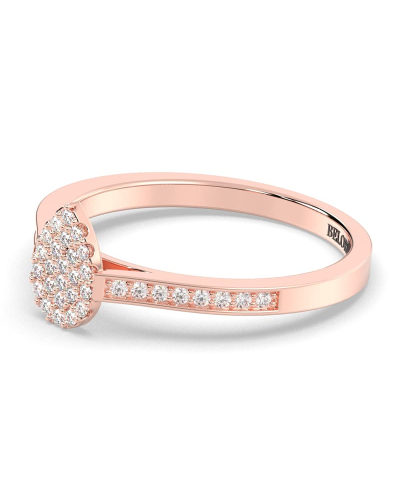 bague poire pour femme en or rose 18k et diamants