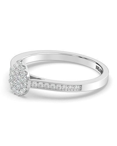 bague poire pour femme en or blanc 18k et diamants