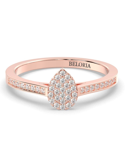 bague poire pour femme en or rose 18k et diamants