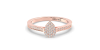 bague poire pour femme en or rose 18k et diamants