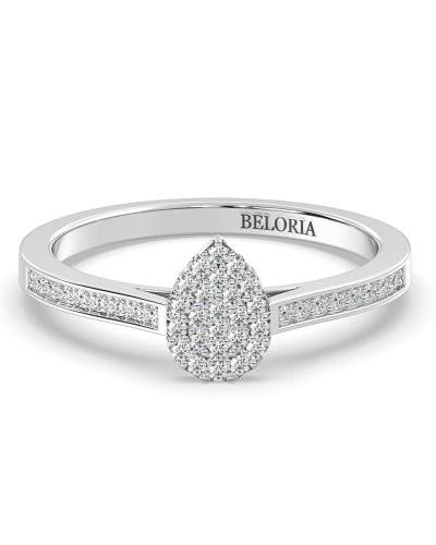 bague poire pour femme en or blanc 18k et diamants