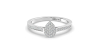 bague poire pour femme en or blanc 18k et diamants