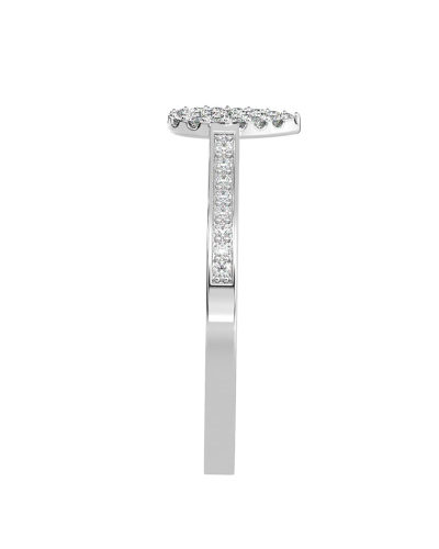 bague poire pour femme en or blanc 18k et diamants