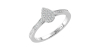 bague poire pour femme en or blanc 18k et diamants