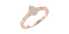 bague poire pour femme en or rose 18k et diamants