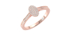 Solitaire accompagné oval pour femme en or rose 18k et diamants