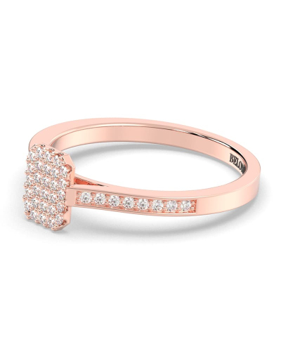 Solitaire Emeraude accompagné en or rose 18k et diamants