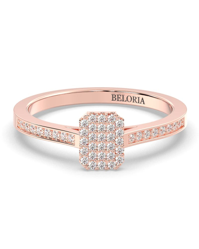 Solitaire Emeraude accompagné en or rose 18k et diamants
