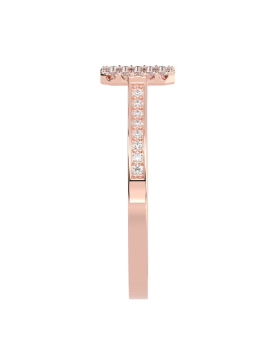 Solitaire Emeraude accompagné en or rose 18k et diamants