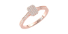 Solitaire Emeraude accompagné en or rose 18k et diamants