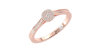 Solitaire coussin accompagné en or rose 18k et diamants