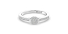 Solitaire coussin accompagné en or blanc 18k et diamants