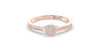 Solitaire coussin accompagné en or rose 18k et diamants