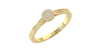 Solitaire coussin accompagné en or jaune 18k et diamants