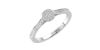 Solitaire coussin accompagné en or blanc 18k et diamants