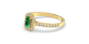 Bague Solitaire en Or jaune  Halo Accompagné Diamant