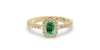 Bague Solitaire en Or jaune  Halo Accompagné Diamant