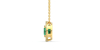 Collier en or jaune 18 carats, émeraude  coussin et son halo de diamants