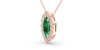 Collier émeraude marquise halo diamant en or rose 18 K