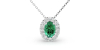 Collier en or blanc 18K émeraude oval et son halo diamant
