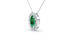 Collier en or blanc 18K émeraude oval et son halo diamant