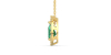 Collier émeraude poire halo diamant en or jaune 18K