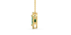 Collier or jaune 18K pendentif émeraude avec un halo de diamants