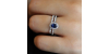 Bague or blanc 18 carats saphir ovale et diamants