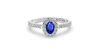 Bague or blanc 18 carats saphir ovale et diamants