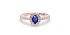 Bague or rose 18 carats saphir ovale et diamants