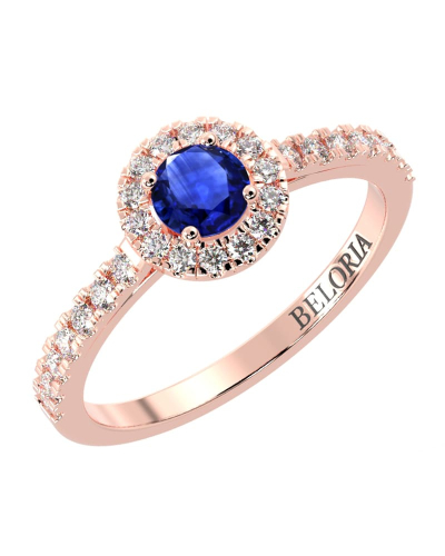 Bague or rose 18k saphir jaune et diamants