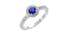 Bague or blanc 18k saphir jaune et diamants