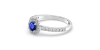 Bague or blanc 18k saphir jaune et diamants