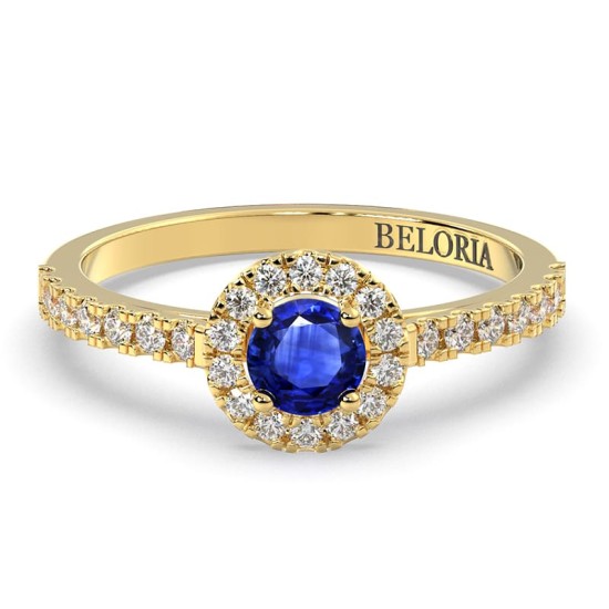 Bague or jaune 18k saphir jaune et diamants