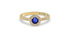 Bague or jaune 18k saphir jaune et diamants