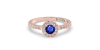 Bague or rose 18k saphir jaune et diamants